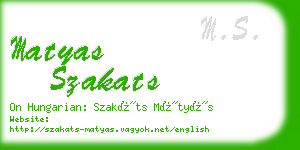 matyas szakats business card